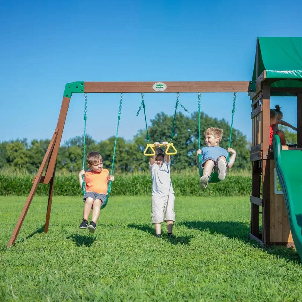 Backyard Lakewood Play Tower With Swings And Slide - Naivri