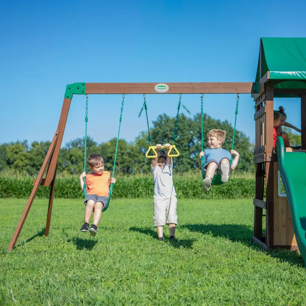 Backyard Lakewood Play Tower With Swings And Slide - Naivri