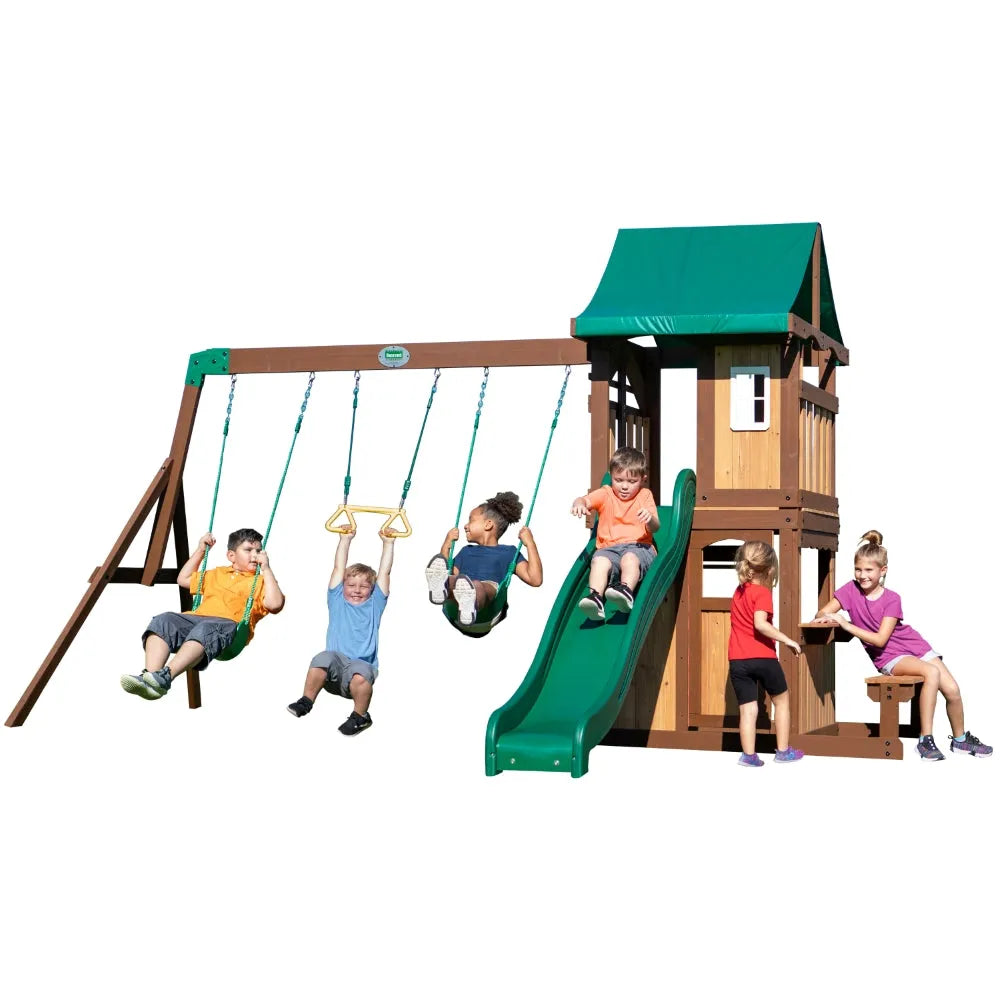 Backyard Lakewood Play Tower With Swings And Slide - Naivri