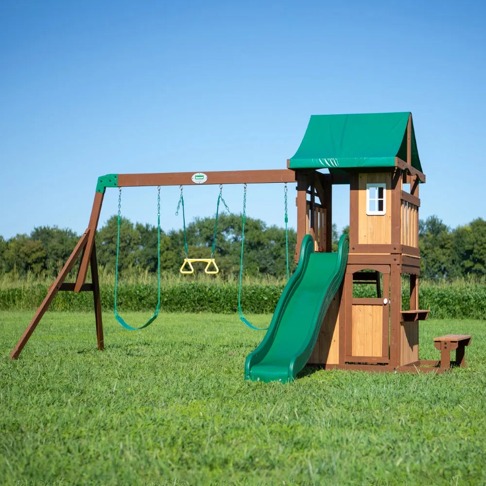 Backyard Lakewood Play Tower With Swings And Slide - Naivri