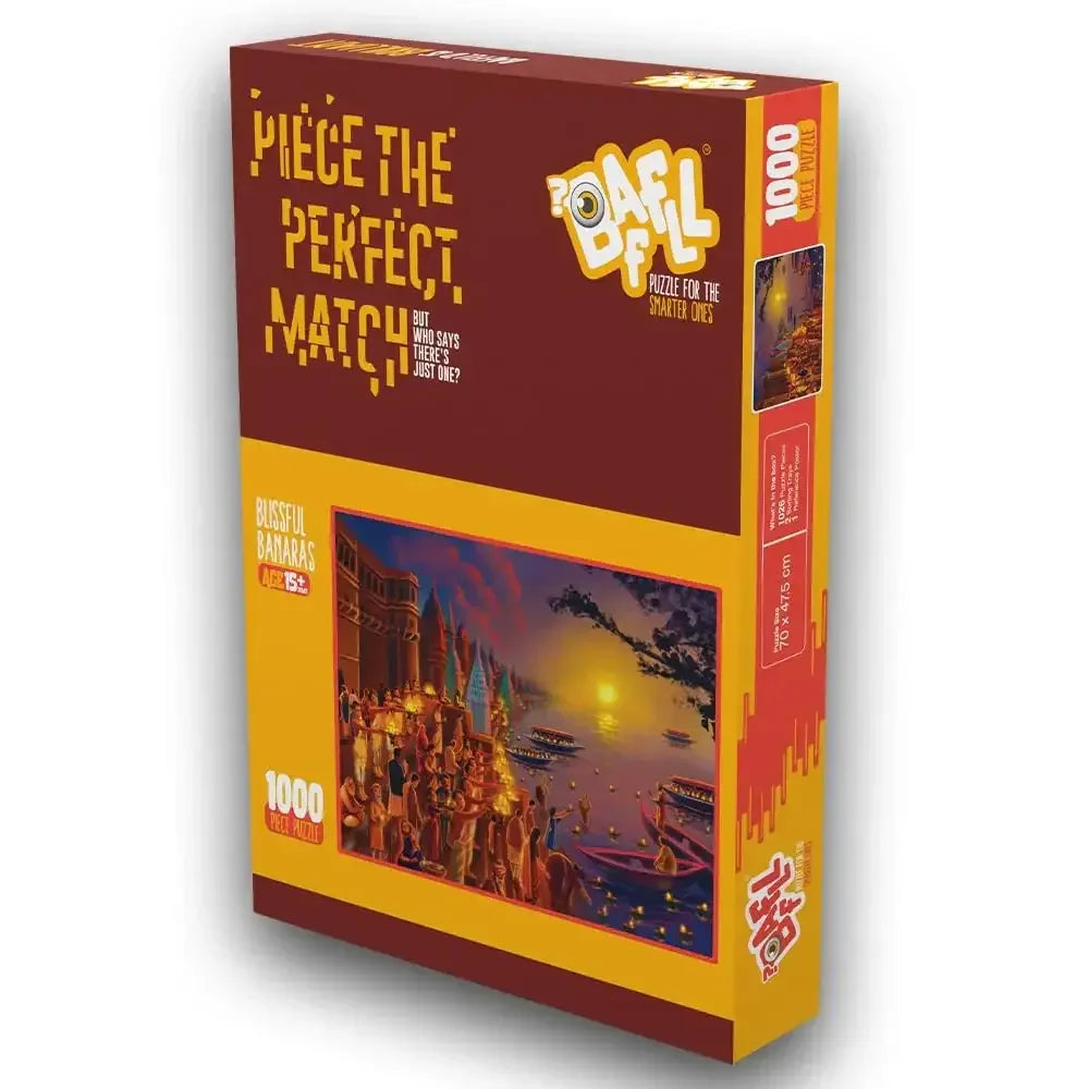 Baffll Banaras Bliss 1000-Piece Jigsaw Puzzle – Premium Artistic Challenge for Ages 15+ - Naivri