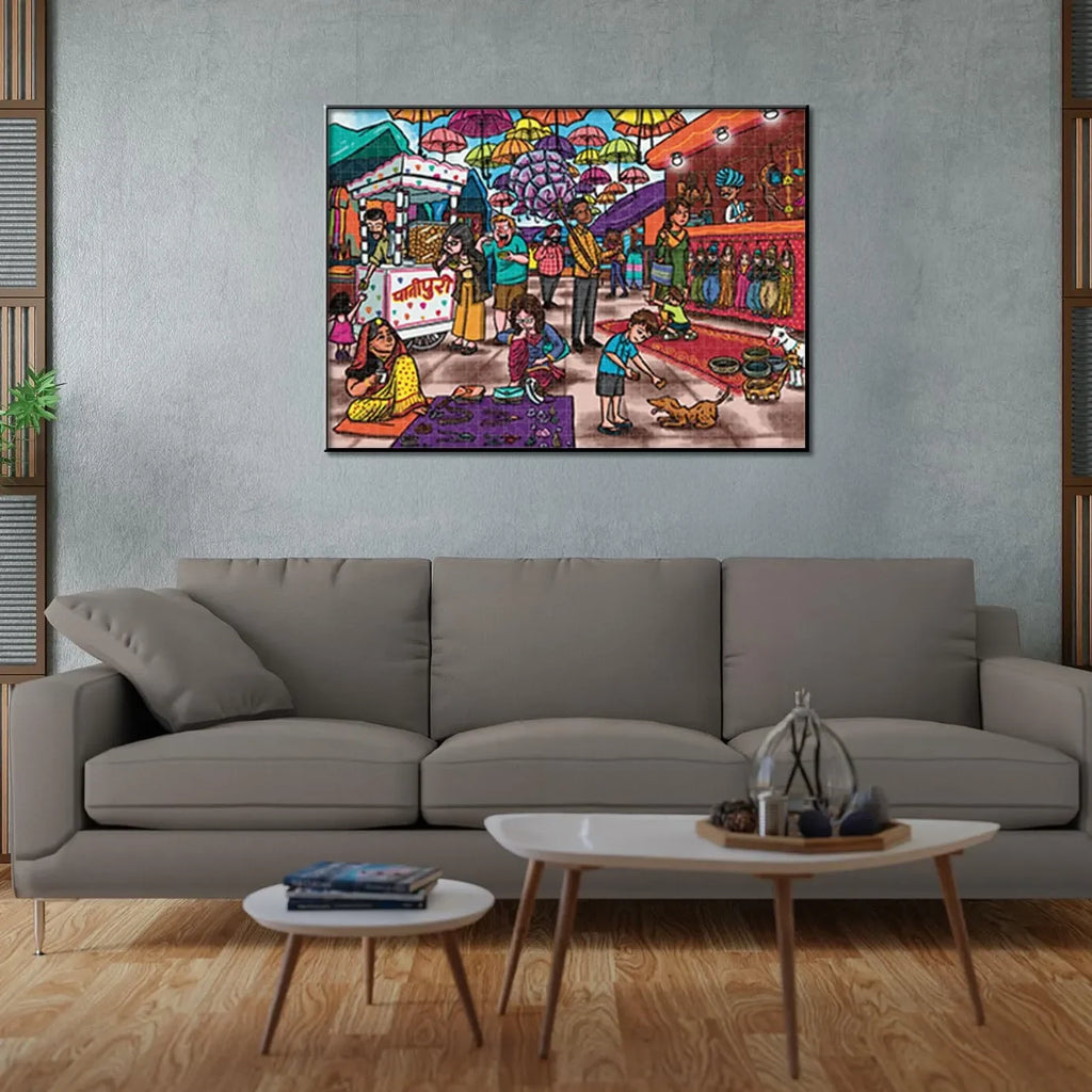 BAFFLL Dilli Haat 1000 Piece Jigsaw Puzzle for Adults & Teens – Artistic Brain Challenge, Precision-Cut, Ideal Gift - Naivri
