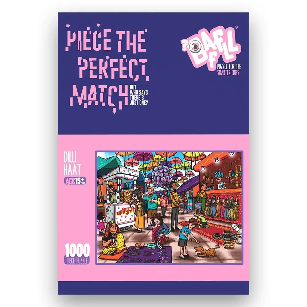 BAFFLL Dilli Haat 1000 Piece Jigsaw Puzzle for Adults & Teens – Artistic Brain Challenge, Precision-Cut, Ideal Gift - Naivri
