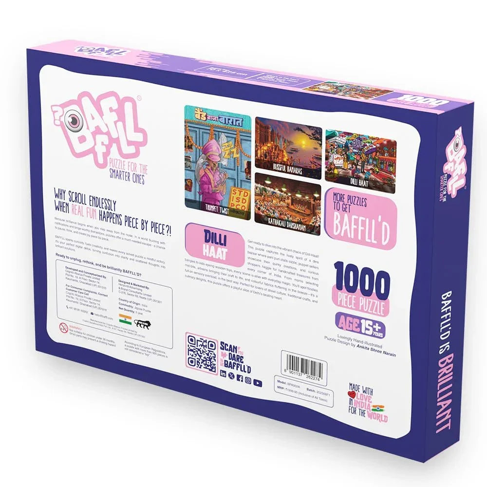 BAFFLL Dilli Haat 1000 Piece Jigsaw Puzzle for Adults & Teens – Artistic Brain Challenge, Precision-Cut, Ideal Gift - Naivri
