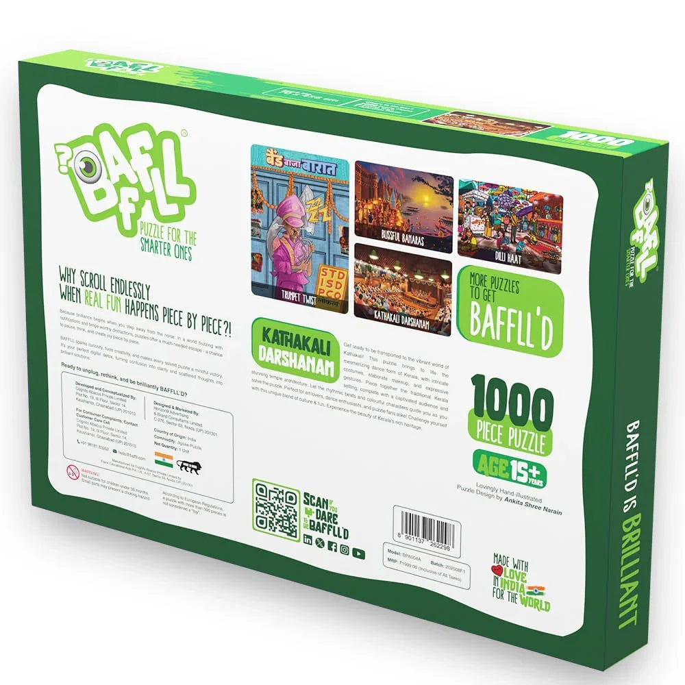 Baffll Kathakali Heritage 1000-Piece Jigsaw Puzzle – Premium Cultural Artwork for Ages 15+ - Naivri