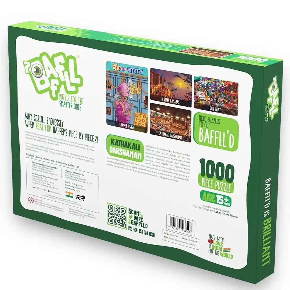 Baffll Kathakali Heritage 1000-Piece Jigsaw Puzzle – Premium Cultural Artwork for Ages 15+ - Naivri