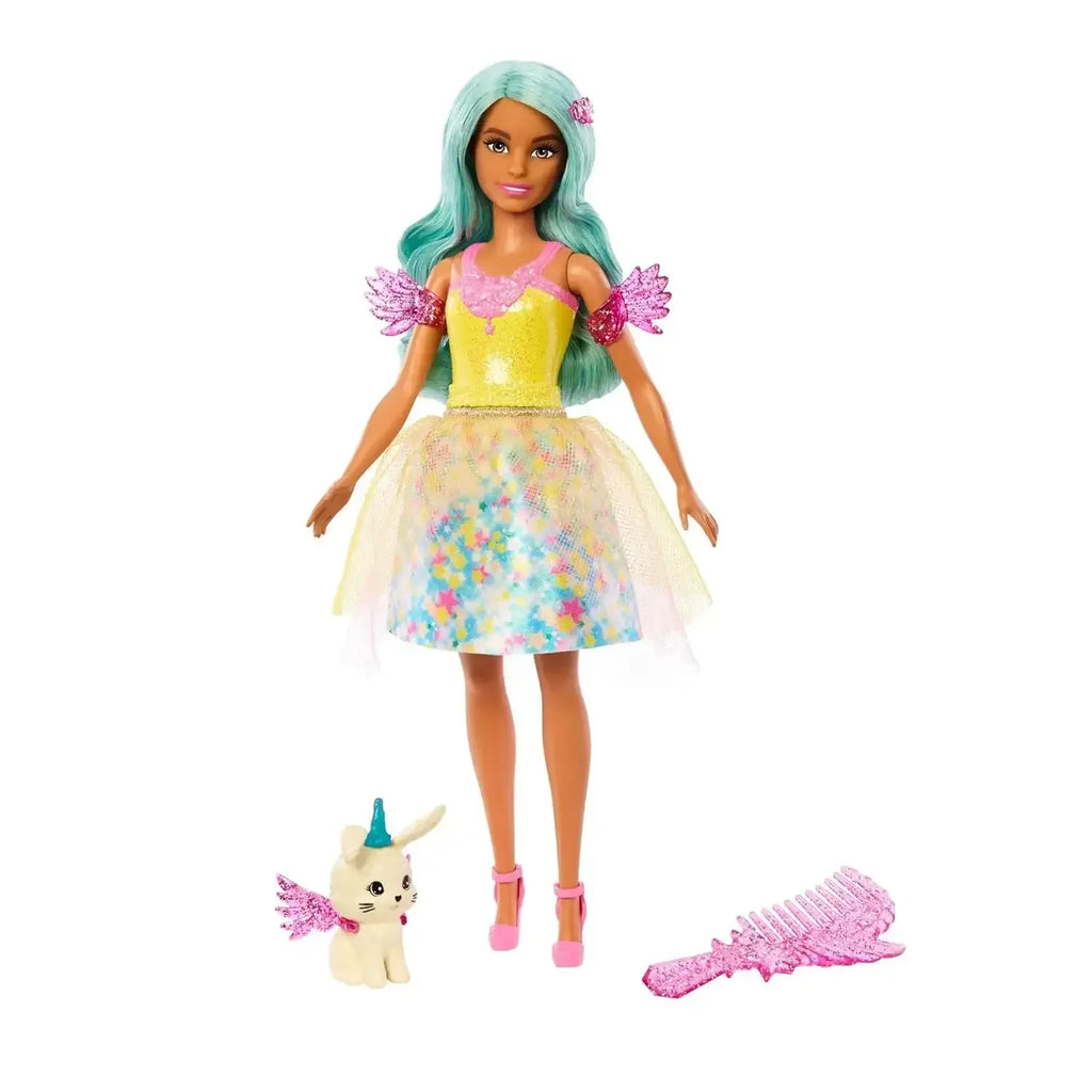 Barbie A Touch of Magic Doll & Accessories – Teresa with Fantasy Outfit, Pet, Leash & Styling Accessories - Naivri