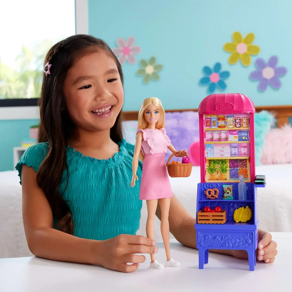 Barbie and Teresa Recipe for Friendship Fashion Doll & Playset – Malibu at The Market with 11 Accessories, Market Stand & Food - Naivri