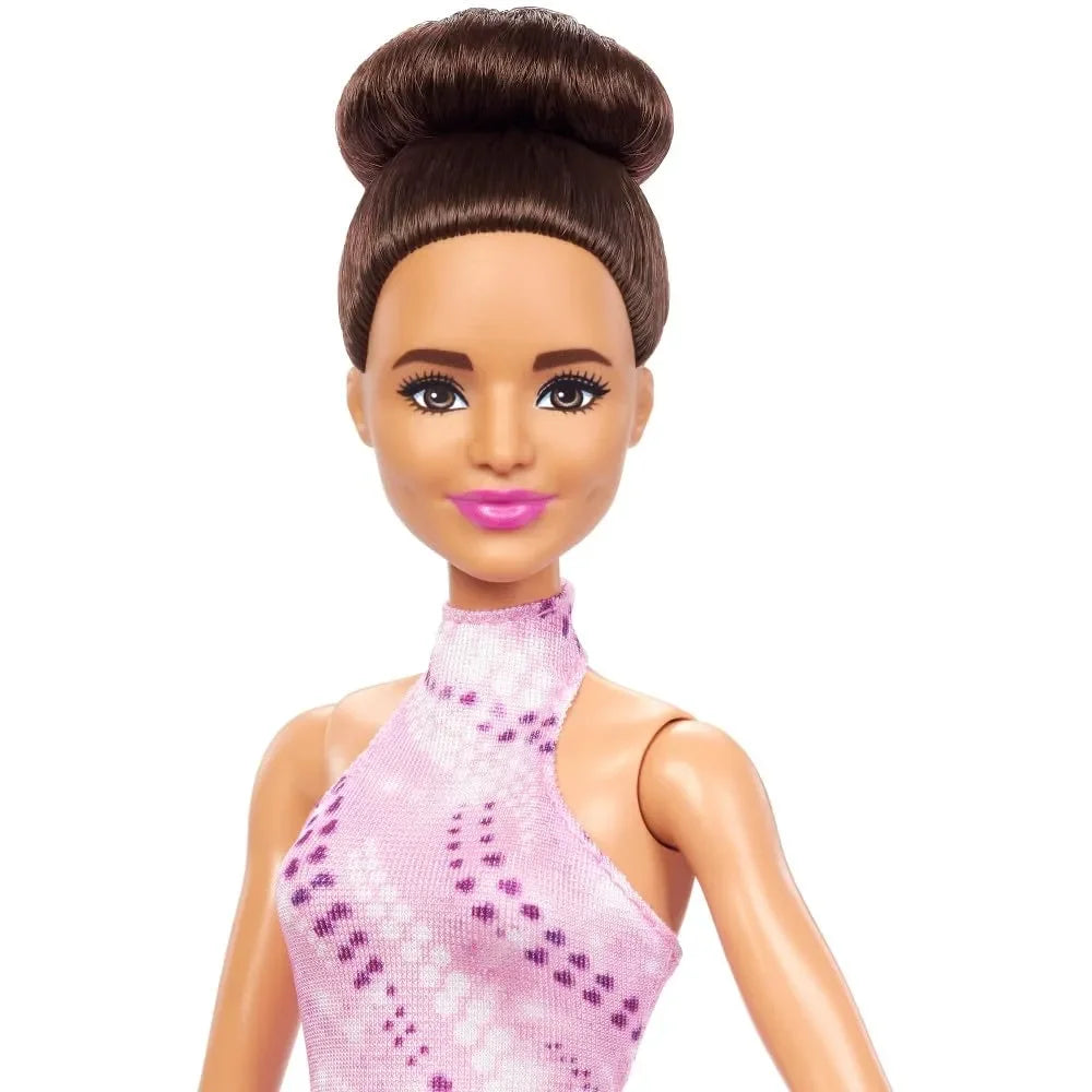 Barbie Careers Fashion Doll & Accessories, Brunette Figure Skater with Ice Skates & Trophy - Naivri