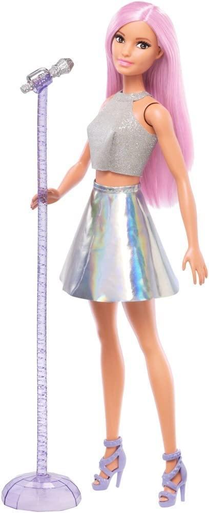 Barbie Careers Pop Star Doll, Long Pink Hair With Iridescent Skirt FXN98 - Naivri