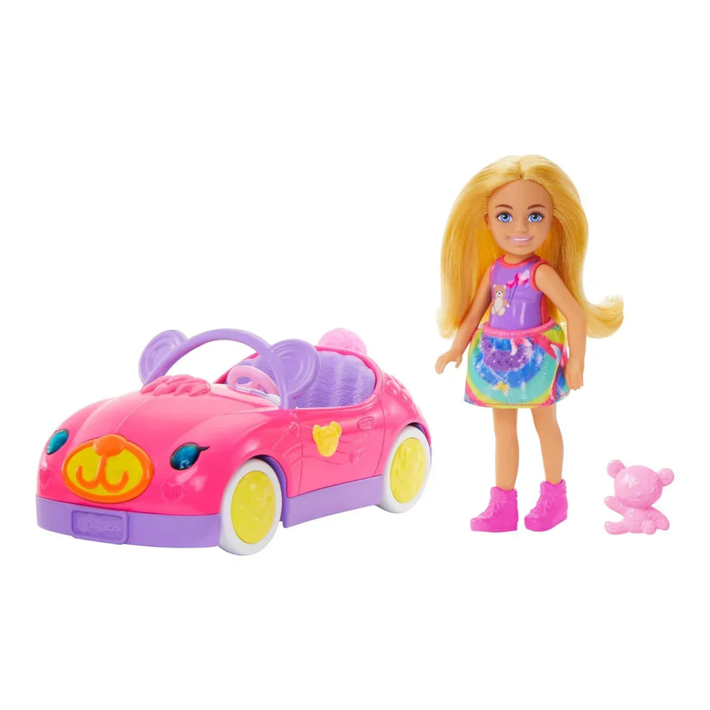 Barbie Chelsea Doll & Toy Car Set with Bear-Themed Convertible & Teddy Bear Accessory - Naivri
