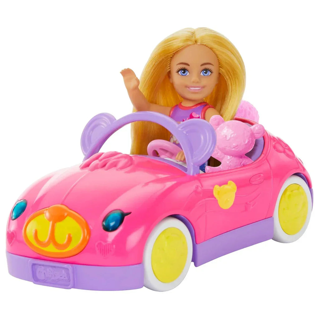 Barbie Chelsea Doll & Toy Car Set with Bear-Themed Convertible & Teddy Bear Accessory - Naivri