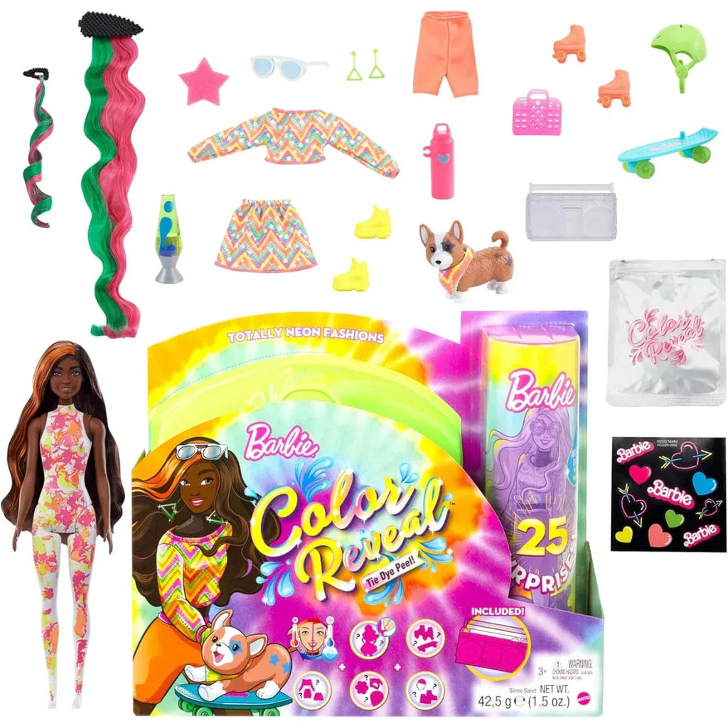 Barbie Color Reveal Gift Set – Neon Tie-Dye Mod Sdos with 25 Surprises - Naivri