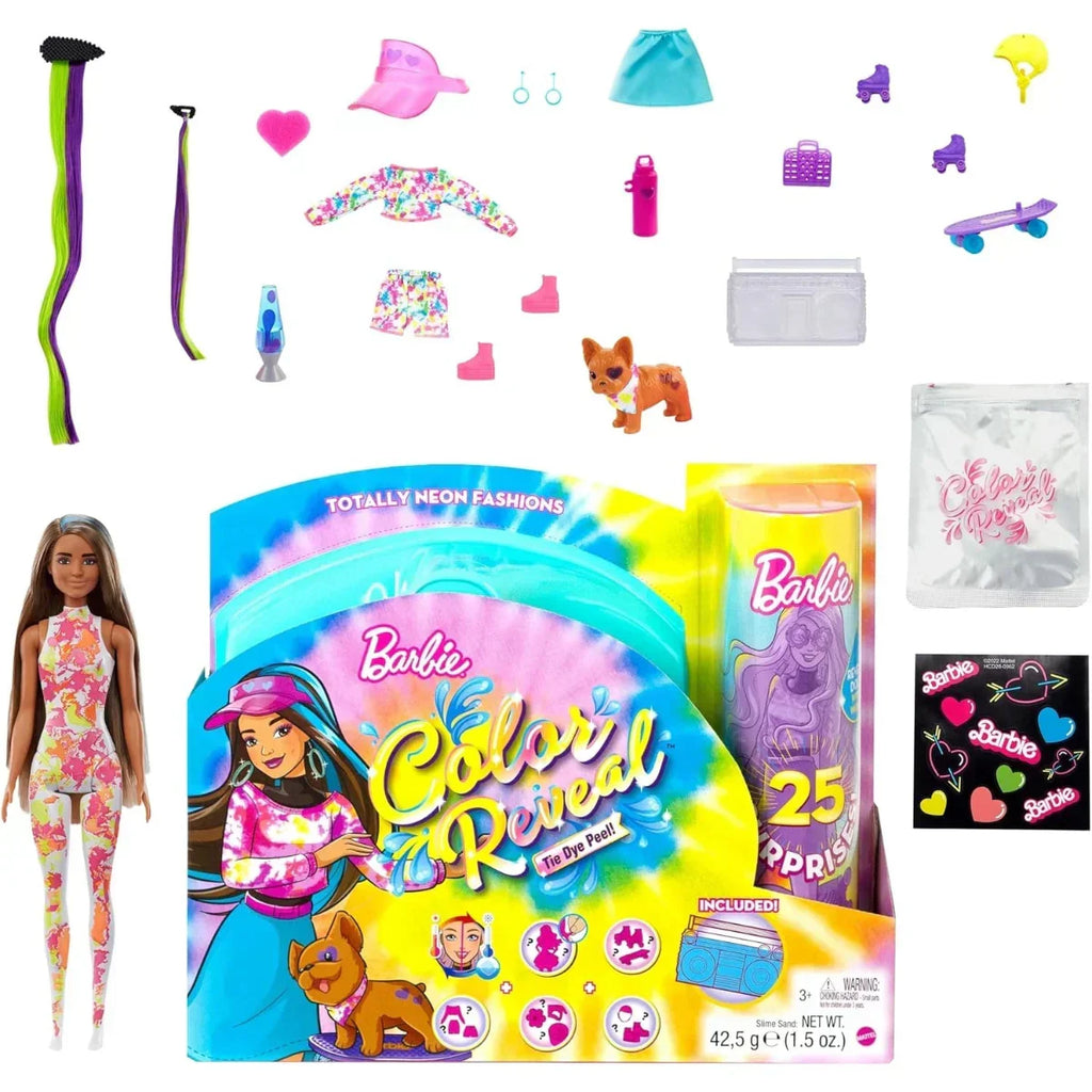 Barbie Color Reveal Gift Set – Neon Tie-Dye Mod Sdos with 25 Surprises - Naivri