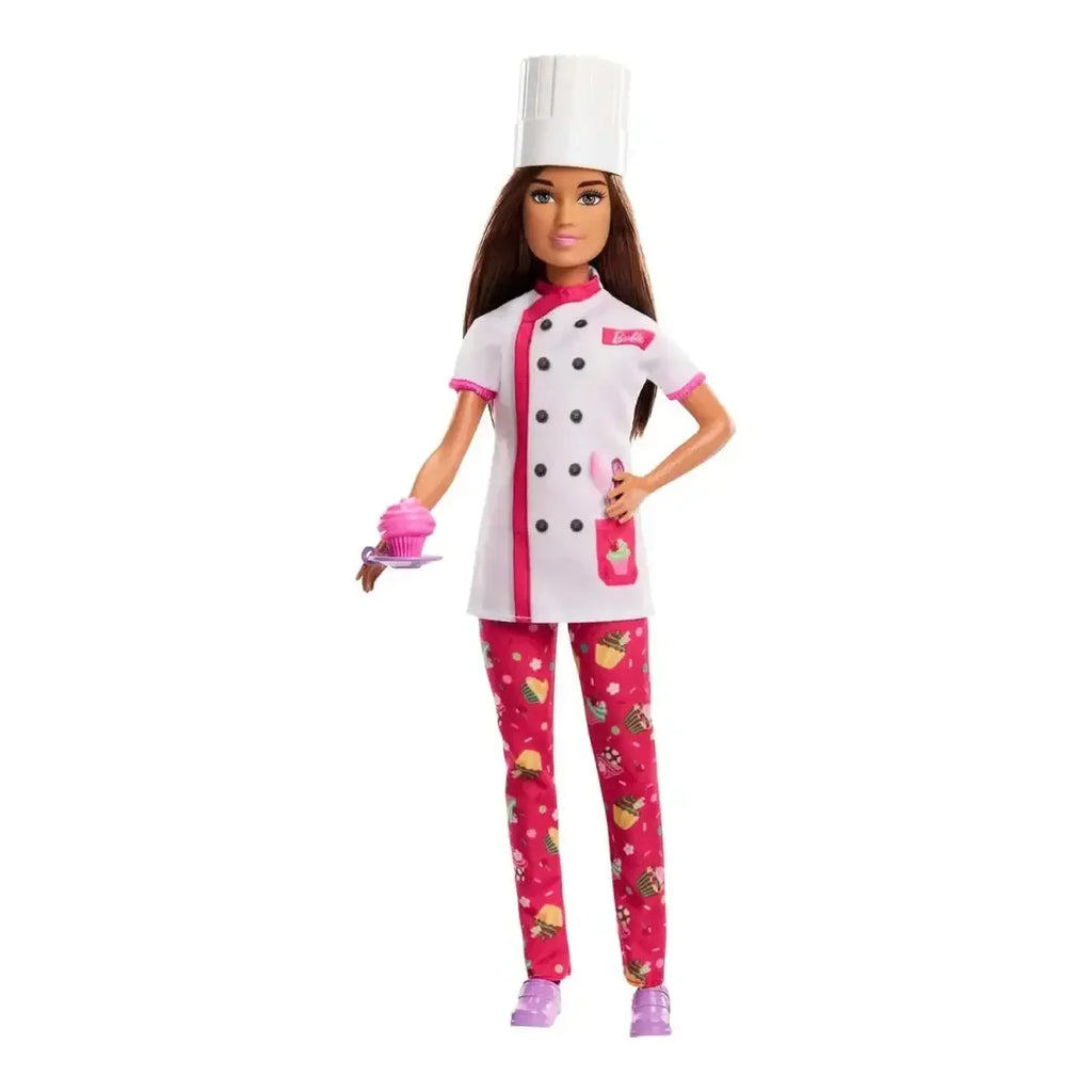 Barbie Doll & Accessories, Career Pastry Chef Doll with Hat and Cake Slice - Naivri