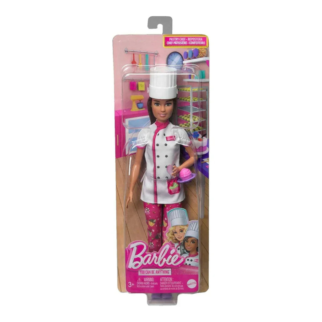 Barbie Doll & Accessories, Career Pastry Chef Doll with Hat and Cake Slice - Naivri