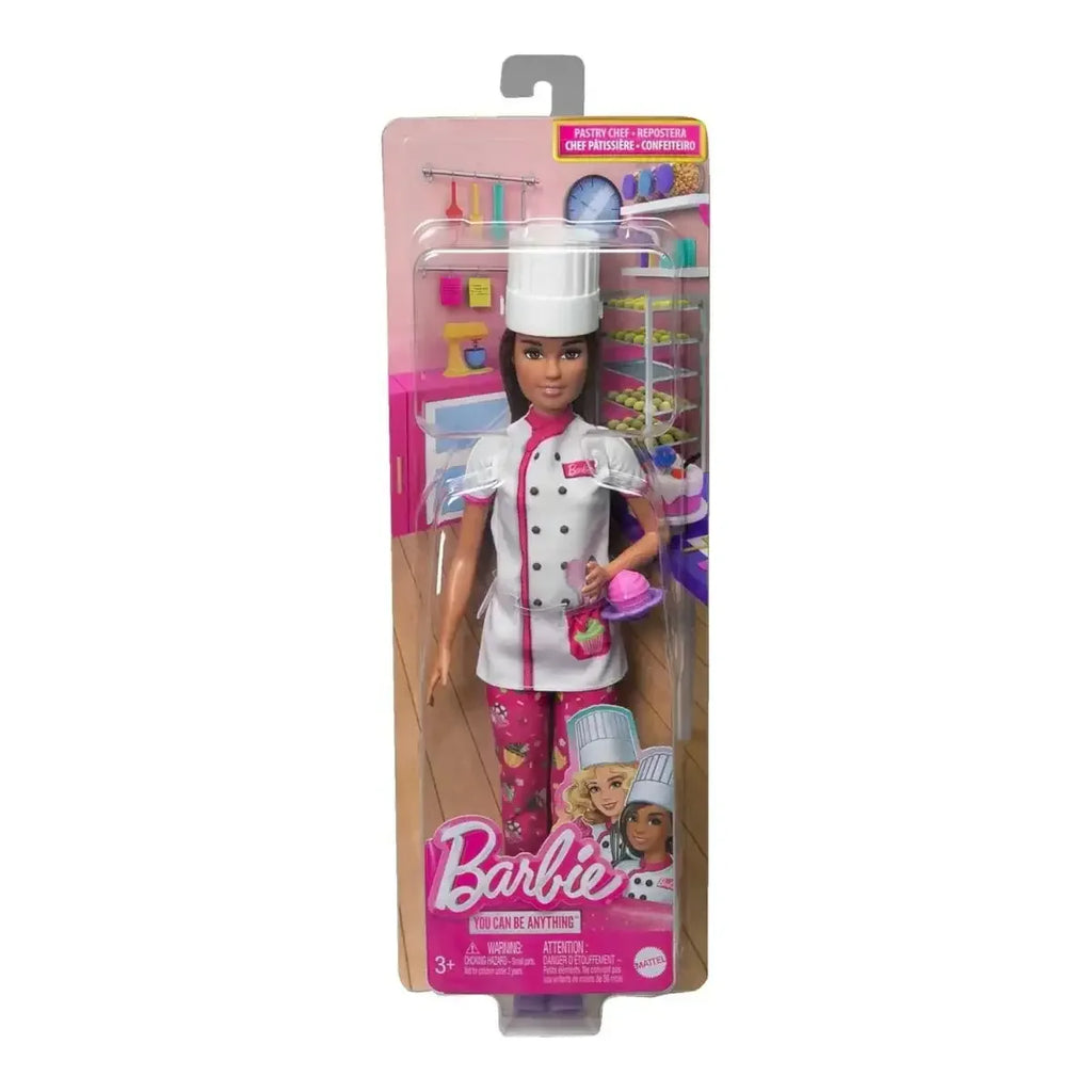 Barbie Doll & Accessories, Career Pastry Chef Doll with Hat and Cake Slice - Naivri
