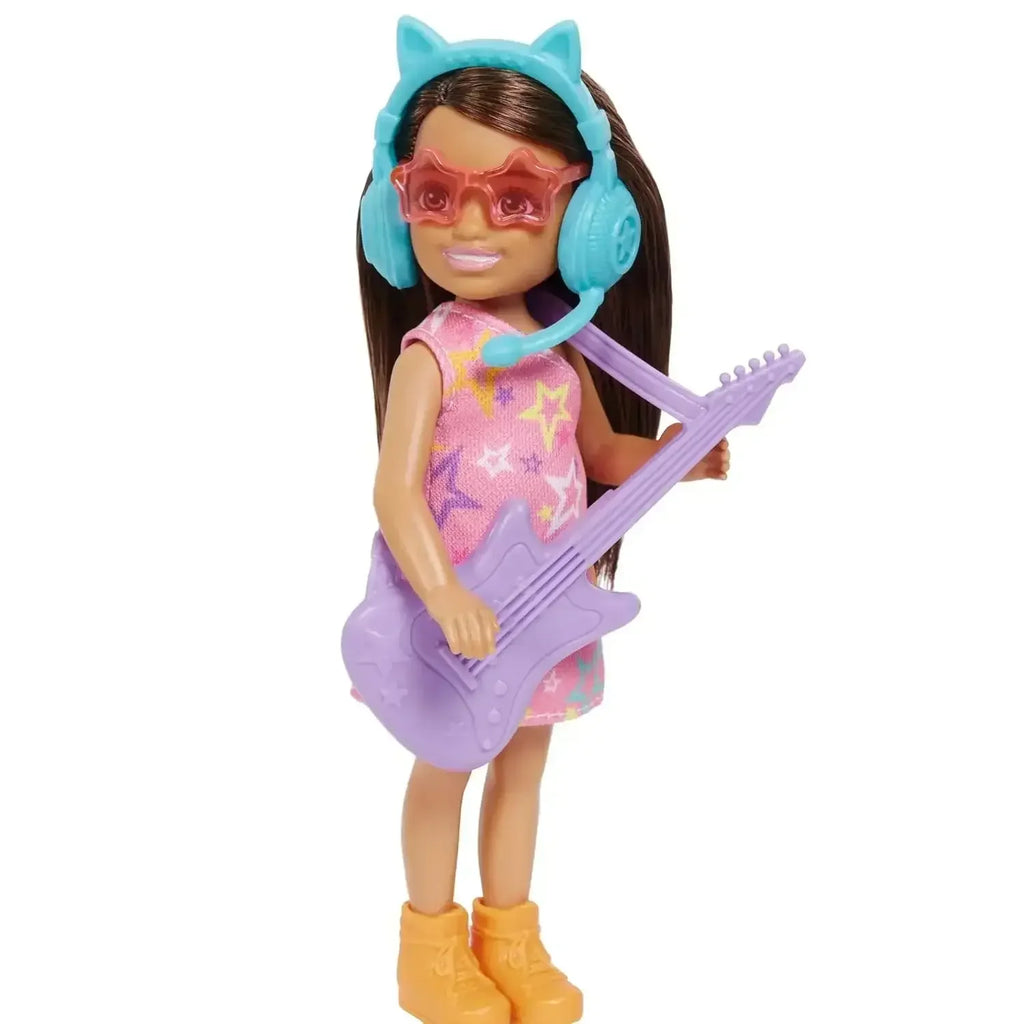 Barbie Dolls & Accessories Sisters Pop Star-Themed Playset with Barbie & Chelsea Dolls, Guitars, Microphones, and Musical Pieces - Naivri