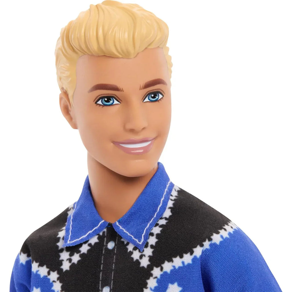Barbie Fashionistas Ken Doll #226 Wearing Removable Western Shirt, Pants & Boots, Blonde Fashion Doll, 65th Anniversary Collectible - Naivri