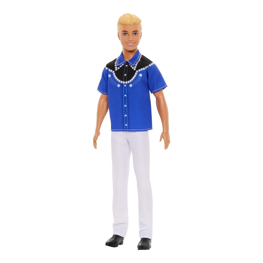 Barbie Fashionistas Ken Doll #226 Wearing Removable Western Shirt, Pants & Boots, Blonde Fashion Doll, 65th Anniversary Collectible - Naivri