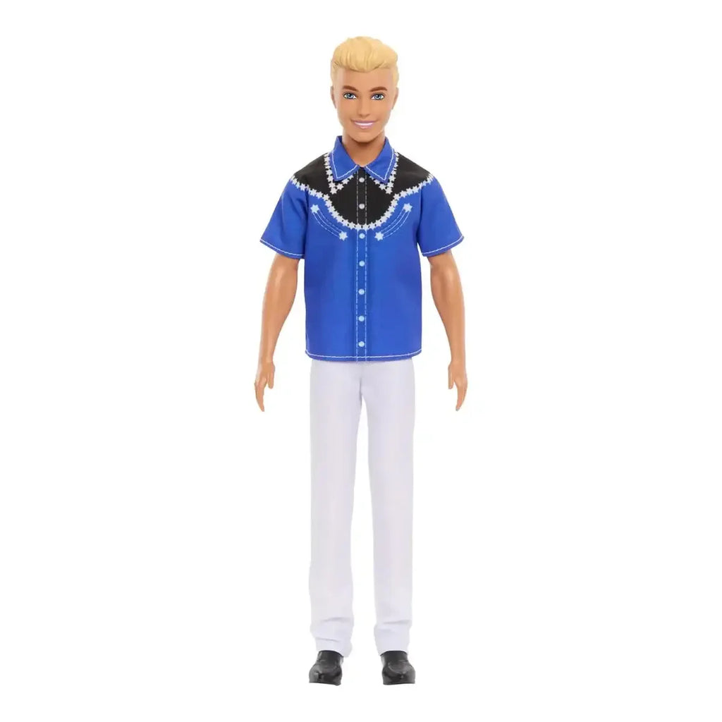 Barbie Fashionistas Ken Doll #226 Wearing Removable Western Shirt, Pants & Boots, Blonde Fashion Doll, 65th Anniversary Collectible - Naivri