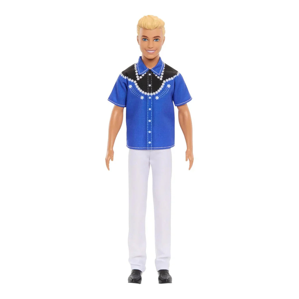 Barbie Fashionistas Ken Doll #226 Wearing Removable Western Shirt, Pants & Boots, Blonde Fashion Doll, 65th Anniversary Collectible - Naivri