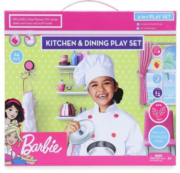 Barbie Kitchen And Dining Play Set 24 Pcs - Naivri