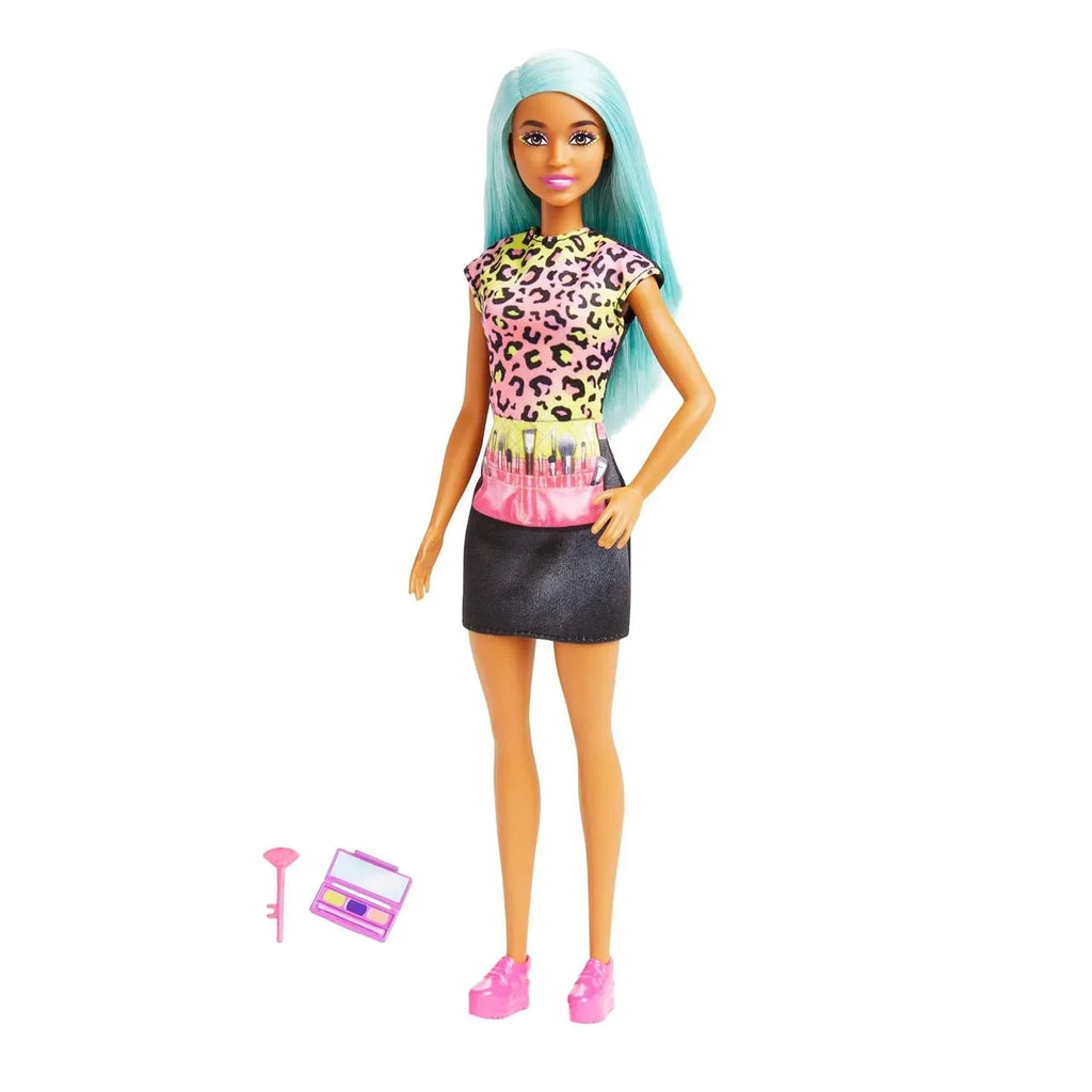 Barbie Makeup Artist Doll with Teal Hair, Palette & Brush Accessories - Naivri