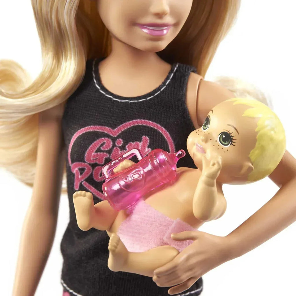 Barbie Skipper Babysitters Inc. Doll & Accessories Set with Baby Doll & Storytelling Pieces – Gift for Kids 3+ - Naivri