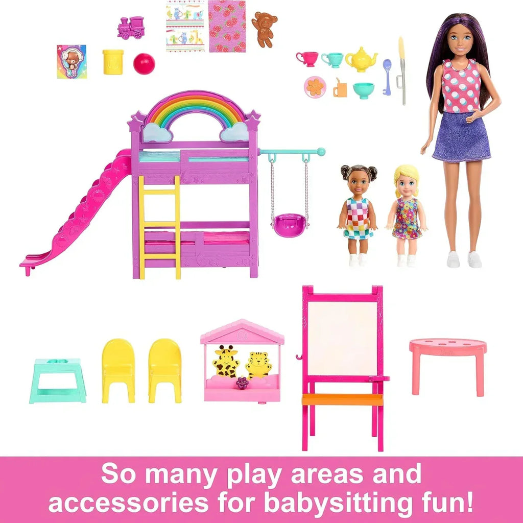 Barbie Skipper Babysitters Inc. Ultimate Daycare Playset with 3 Dolls, Furniture & 15+ Accessories – Gift for Kids 3+ - Naivri