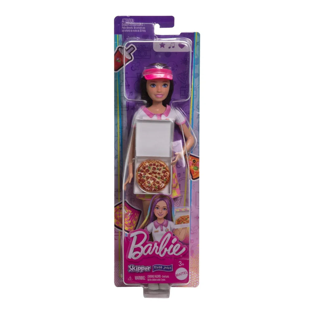 Barbie Skipper Pizzeria Waitress Doll with Pizza & Takeout Box – Gift for Kids 3+ - Naivri