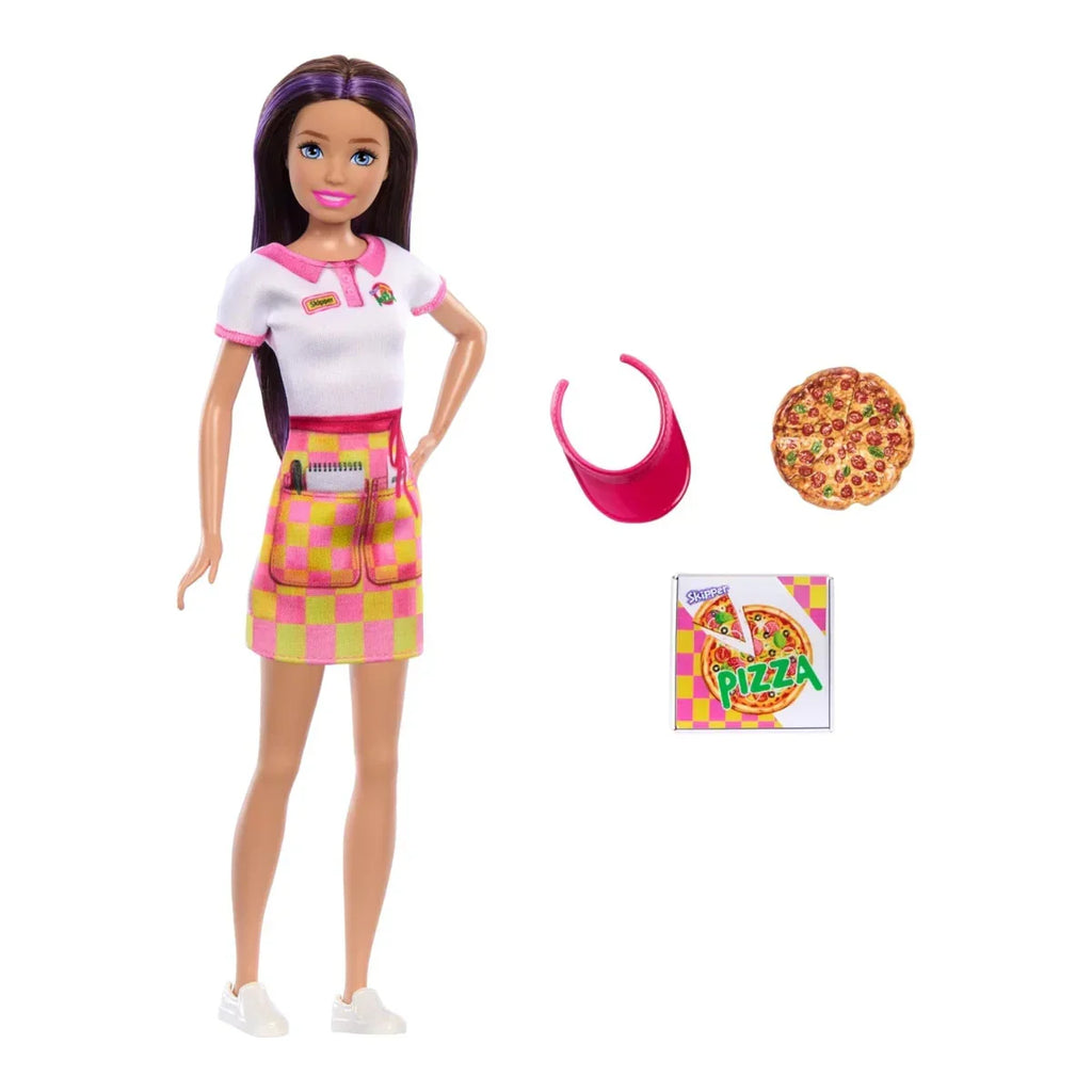 Barbie Skipper Pizzeria Waitress Doll with Pizza & Takeout Box – Gift for Kids 3+ - Naivri