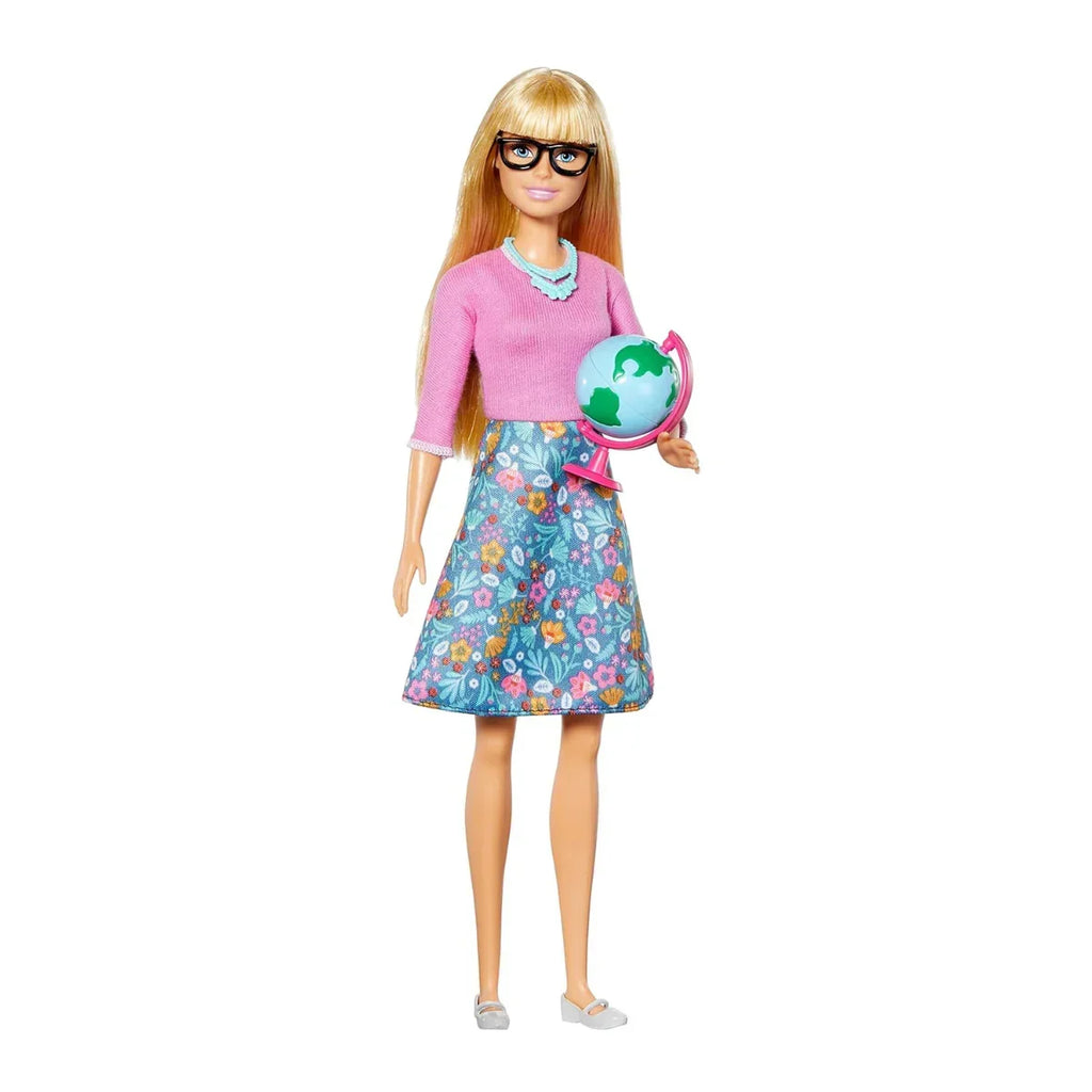 Barbie Teacher Doll, Blonde with 10 Classroom Accessories Including Globe & Laptop – Gift for Kids 3 Years+ - Naivri
