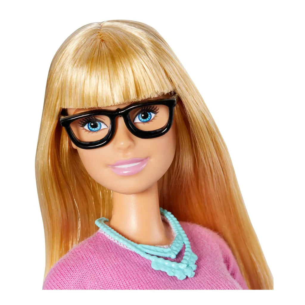 Barbie Teacher Doll, Blonde with 10 Classroom Accessories Including Globe & Laptop – Gift for Kids 3 Years+ - Naivri