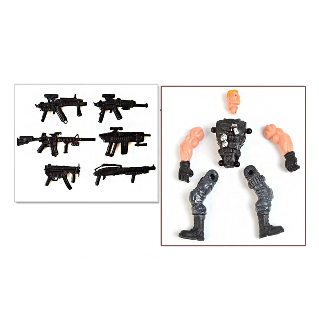 BattleForce Army Action Figures Set – 6 Movable Soldiers for Kids 4+ - Naivri