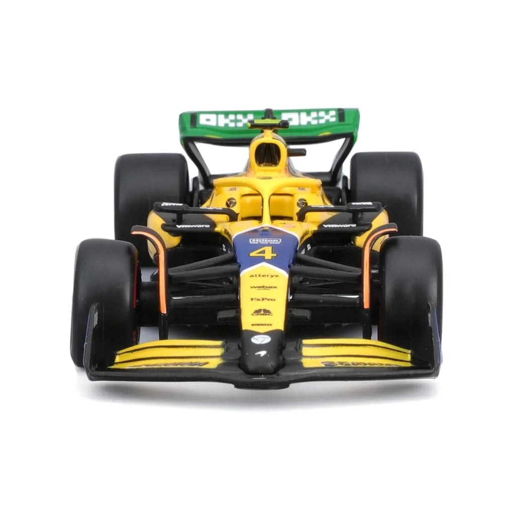 Bburago 1:43 F1 McLaren MCL38 2024 Monaco GP Senna Livery – Lando Norris #4, 30th Anniversary Edition - Naivri