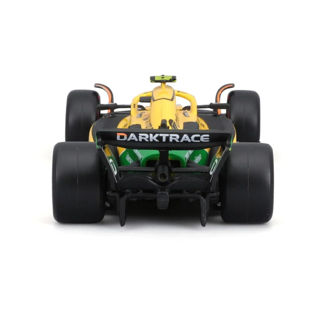 Bburago 1:43 F1 McLaren MCL38 2024 Monaco GP Senna Livery – Lando Norris #4, 30th Anniversary Edition - Naivri