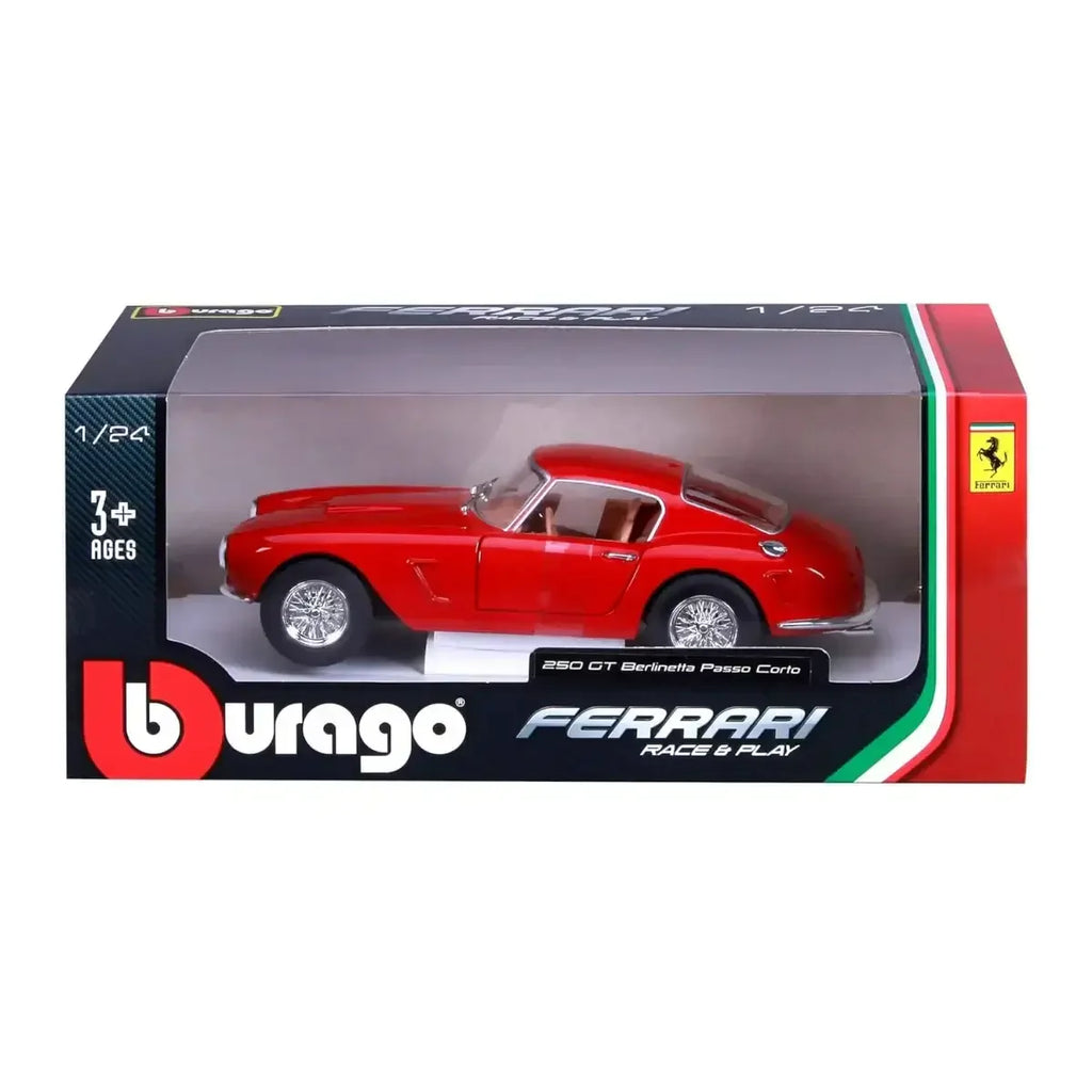 Bburago Ferrari 250 GT Berlinetta Passo Corto Red 1:24 Diecast Model Car – Premium Collector’s Edition - Naivri
