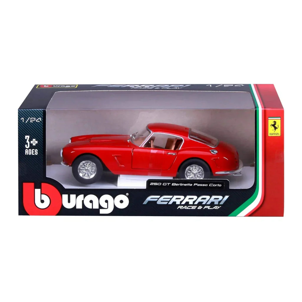 Bburago Ferrari 250 GT Berlinetta Passo Corto Red 1:24 Diecast Model Car – Premium Collector’s Edition - Naivri