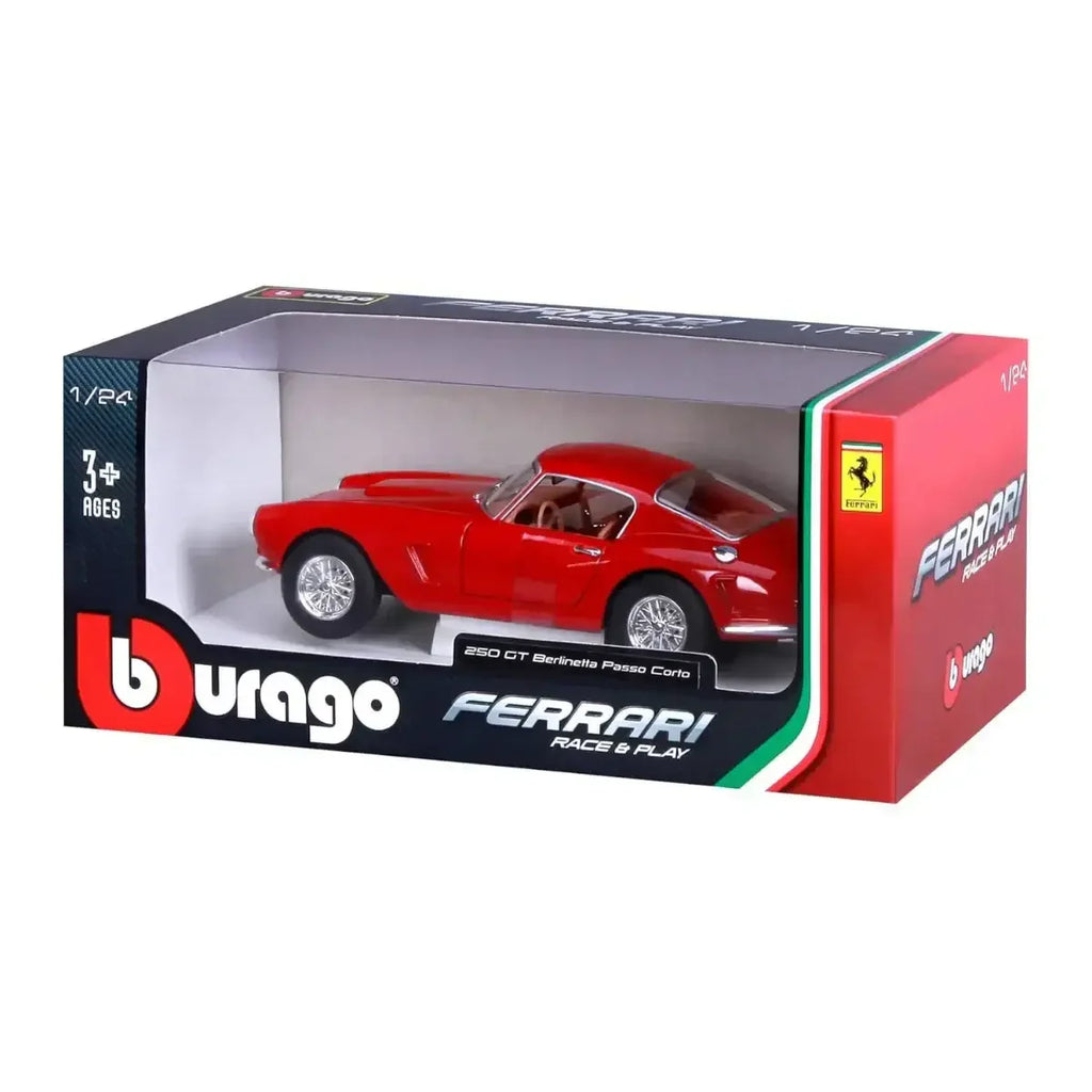 Bburago Ferrari 250 GT Berlinetta Passo Corto Red 1:24 Diecast Model Car – Premium Collector’s Edition - Naivri