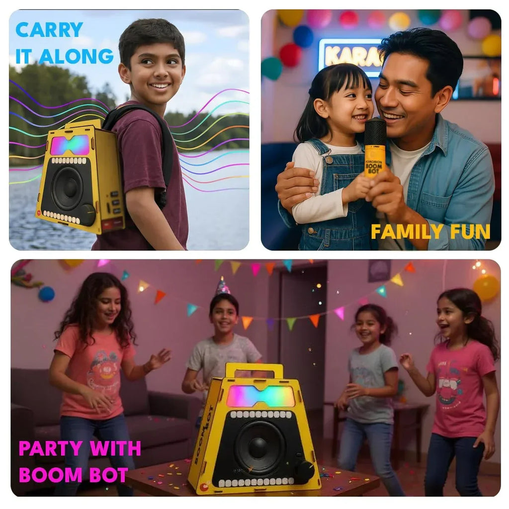 Be Cre8v Boom Bot DIY Bluetooth Speaker Kit for Kids (Age 8+) - Naivri