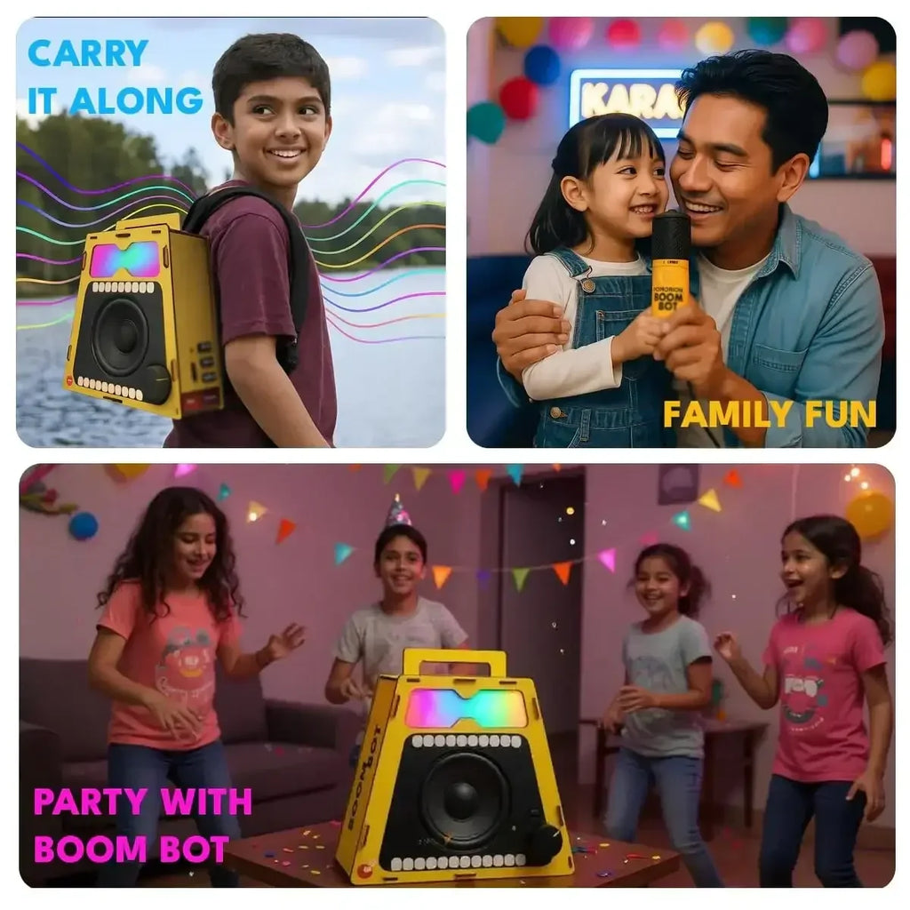 Be Cre8v Boom Bot DIY Bluetooth Speaker Kit for Kids (Age 8+) - Naivri