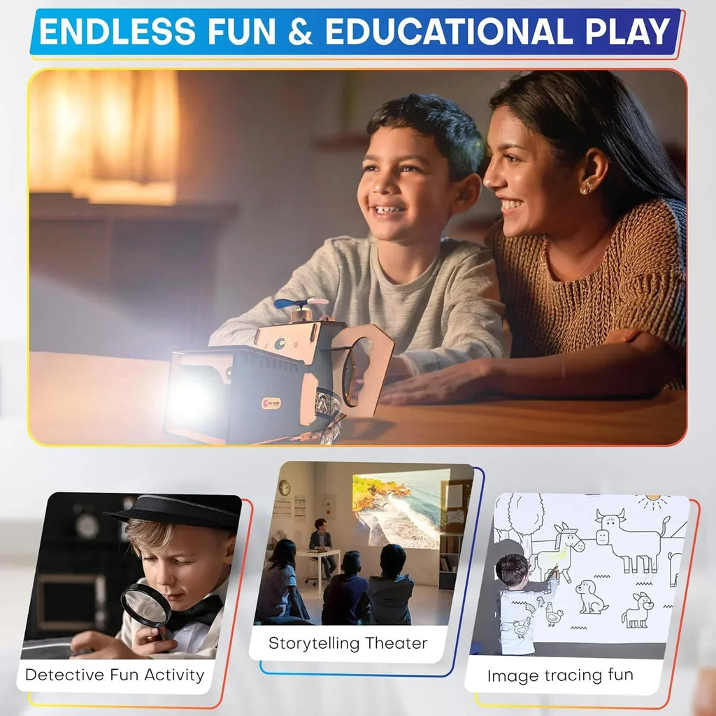 Be Cre8v Crank Generator & Projector Kit – 20-in-1 STEM DIY Science Toy for Kids (Age 8+) - Naivri