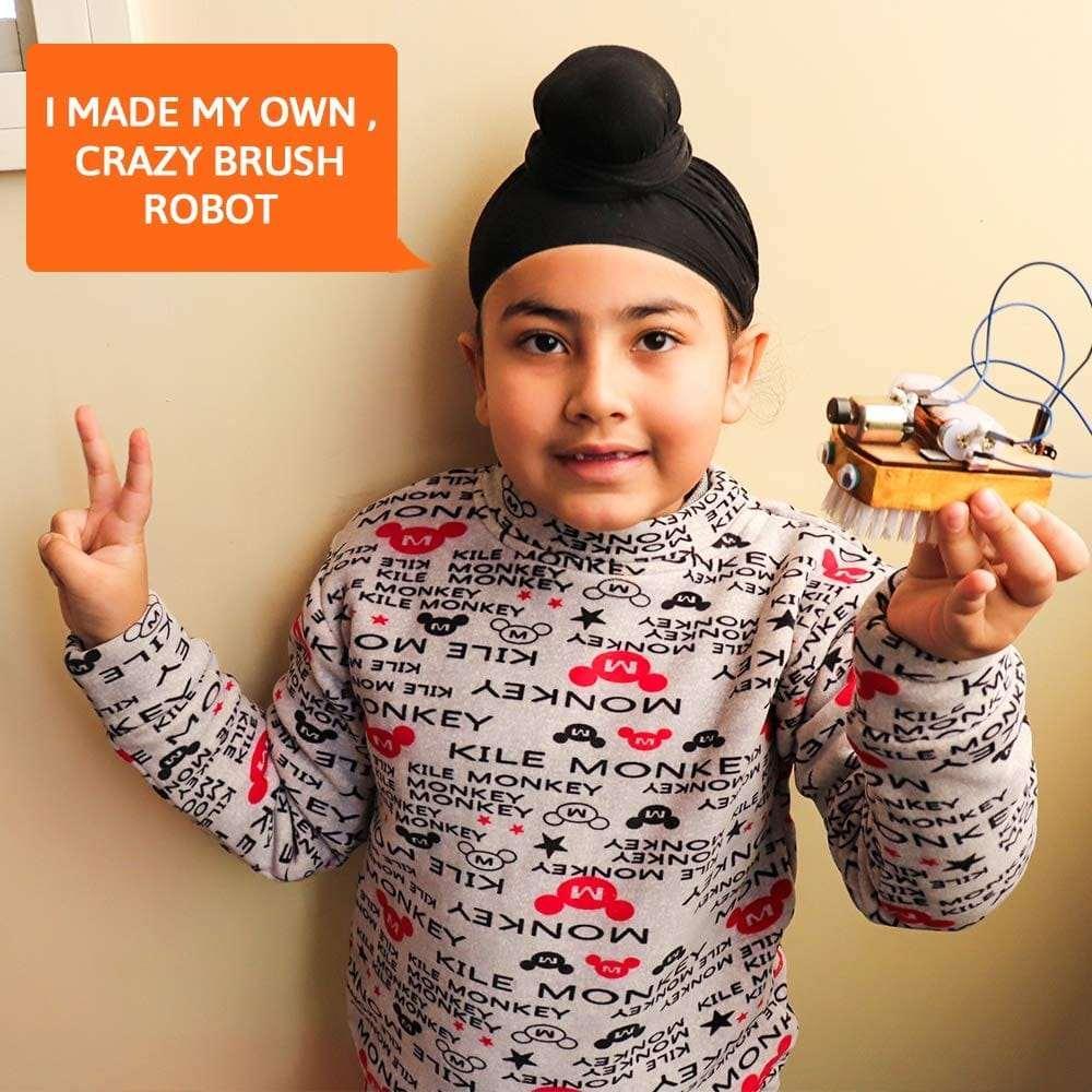 Be Cre8v Mini Brush Robot DIY KIt - Naivri