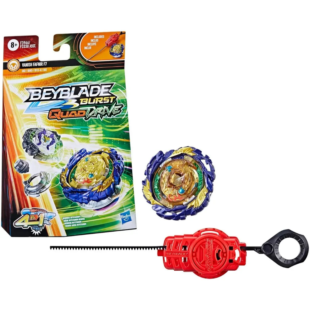 Beyblade Burst QuadDrive Vanish Fafnir F7 Starter Pack – 4-in-1 Customizable Battle Top - Naivri