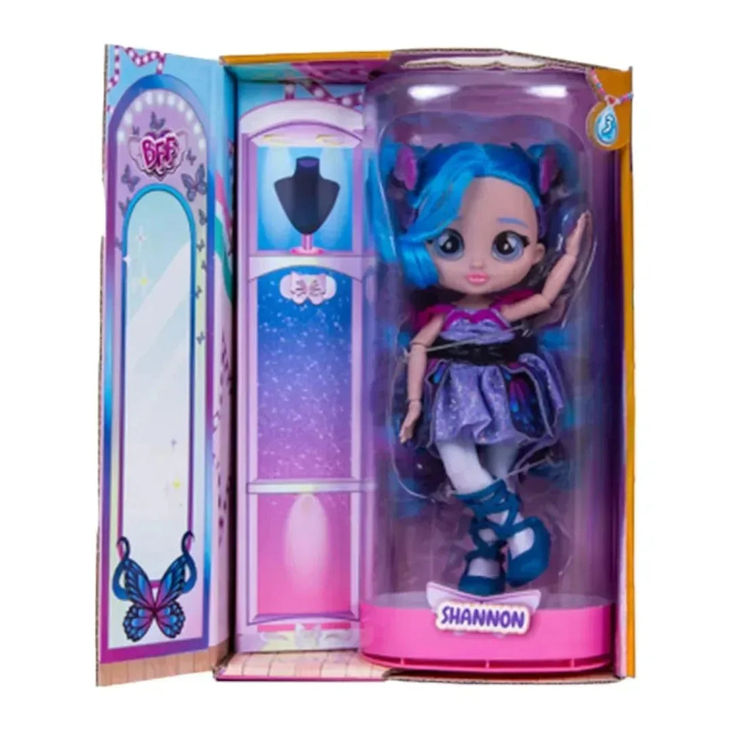 BFF by Cry Babies Shannon Fashion Doll – Stylish Collectible Doll with Long Hair, Fabric Clothes & 9 Accessories | Gift Toy for Kids Age 3+ - Naivri