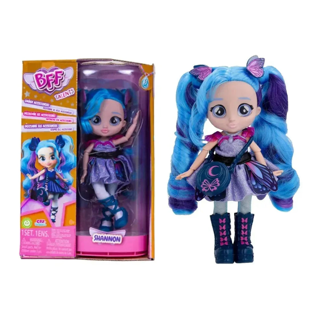 BFF by Cry Babies Shannon Fashion Doll – Stylish Collectible Doll with Long Hair, Fabric Clothes & 9 Accessories | Gift Toy for Kids Age 3+ - Naivri