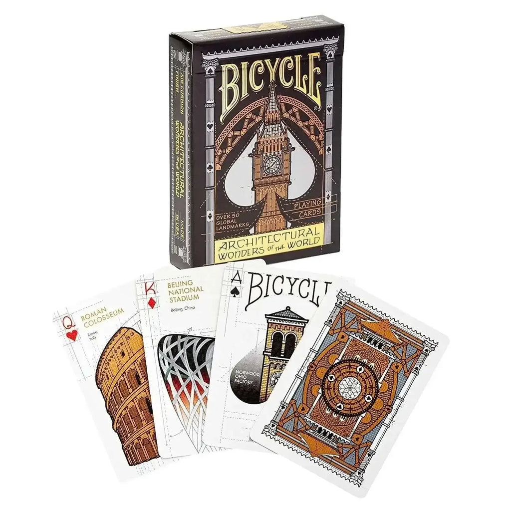 Bicycle Architectural Wonders of World Playing Cards – Premium Plastic Deck Celebrating Iconic Architecture - Naivri
