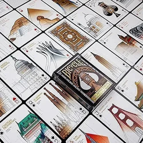 Bicycle Architectural Wonders of World Playing Cards – Premium Plastic Deck Celebrating Iconic Architecture - Naivri