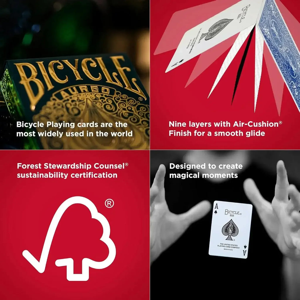 Bicycle Aureo Playing Cards – Premium Gold-Inspired Deck for Card Games, Magic Tricks, and Collectors – Made in USA, Durable Finish - Naivri